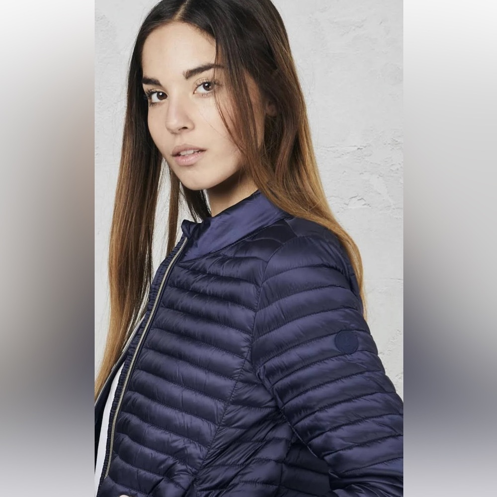 NWT SAVE THE DUCK IRIS PUFFER JACKET NAVY SZ 5. xxl Lightweight Winter Coat BLUE